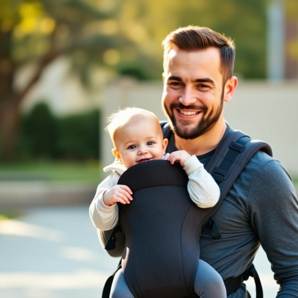 Father holding baby