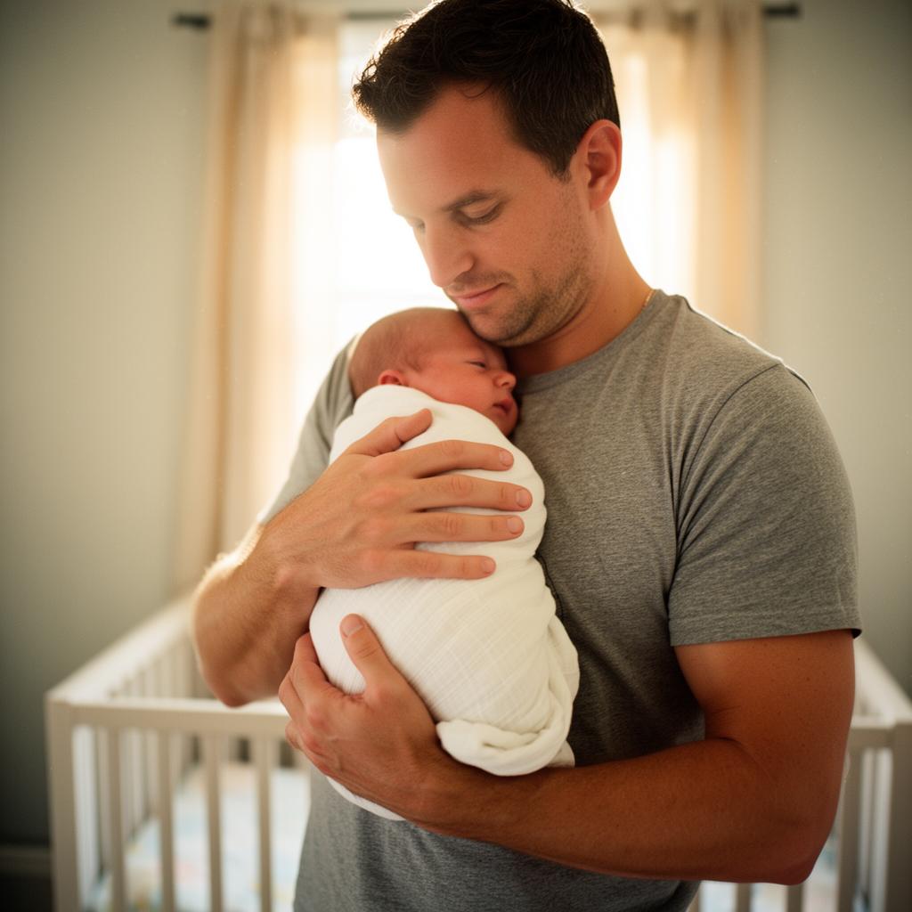 Father bonding with baby